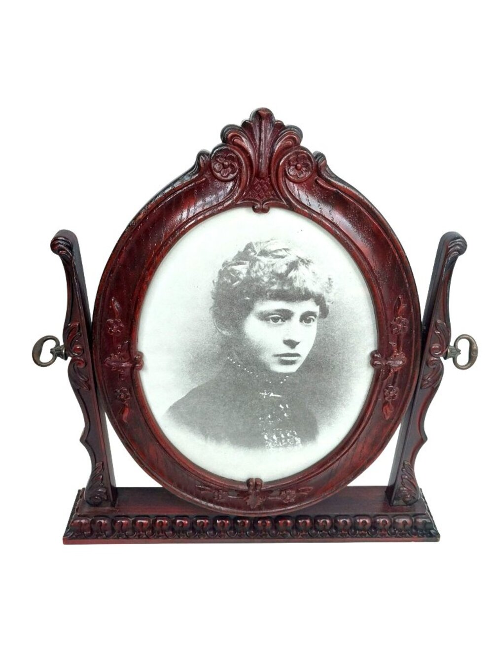 Victorian Style Picture Frame Faux Wood Carved Ornate Swing 14" Tall Resin